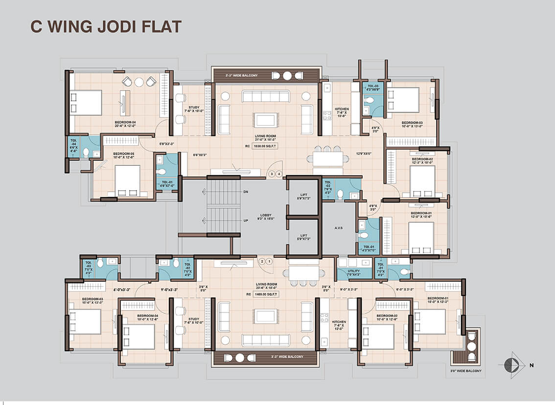 atharv navasamaj floor plan-C wing Jodi-Flat Image